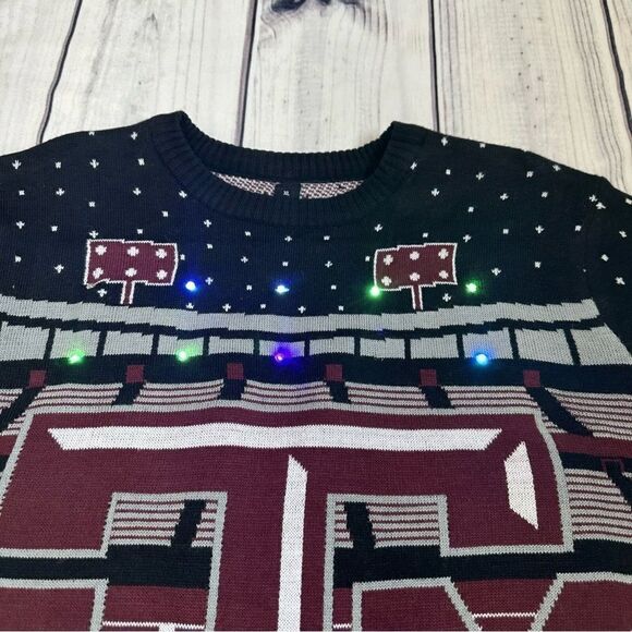 Texas A&M Aggies College Football Ugly Christmas Sweater Lights Up Size XL Party - Picture 3 of 9